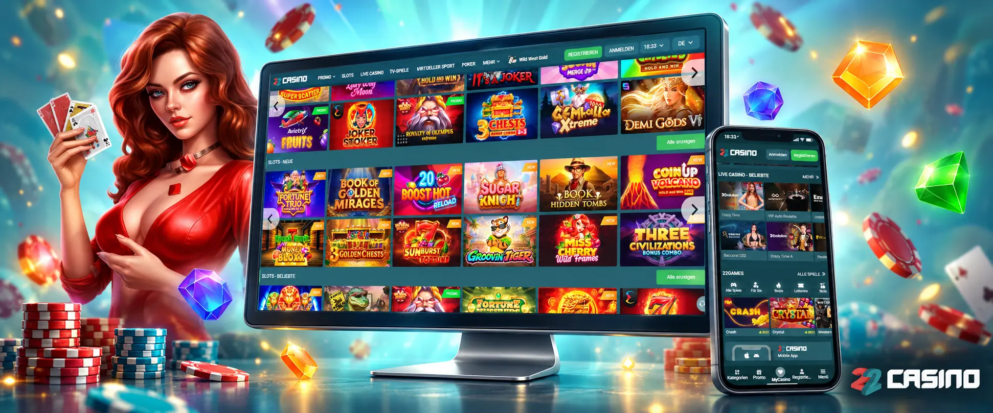 Casino Spiele bei 22Casino