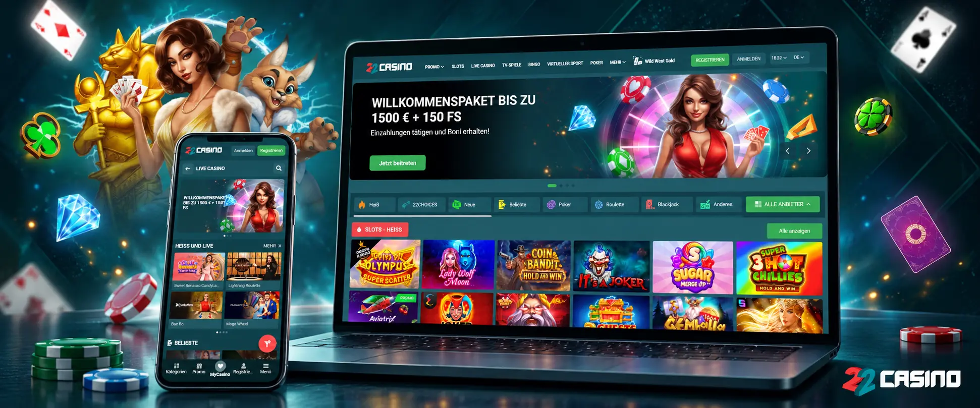 22Casino Zahlungsmethoden und Währungen